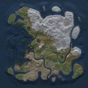 Thumbnail Rust Map: Procedural Map, Size: 3700, Seed: 198086687, 13 Monuments