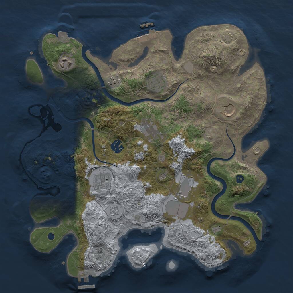 Rust Map: Procedural Map, Size: 3500, Seed: 20260423, 14 Monuments