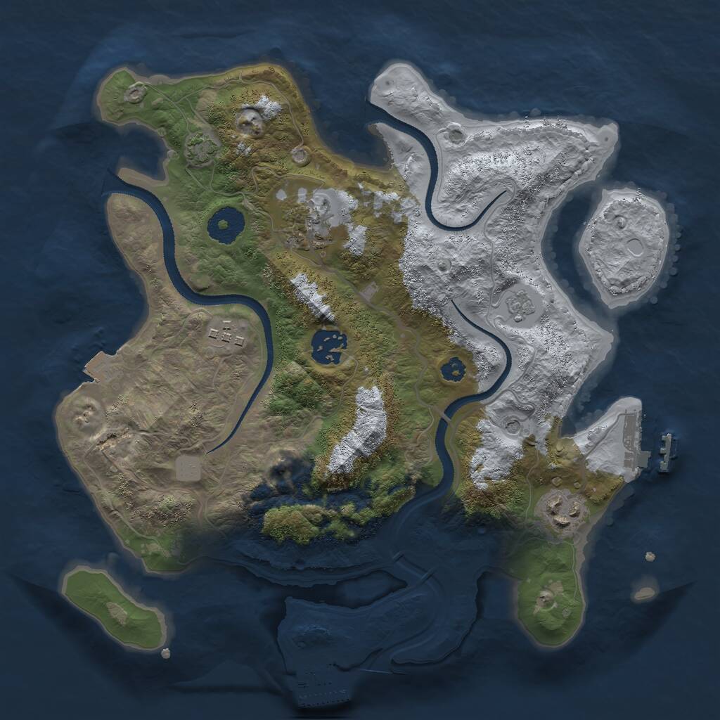 Rust Map: Procedural Map, Size: 3000, Seed: 172945441, 10 Monuments