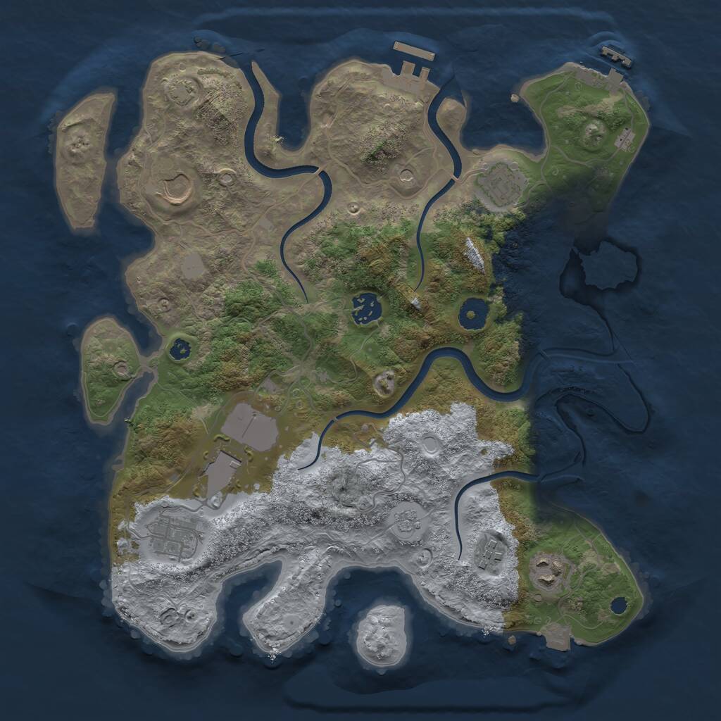 Rust Map: Procedural Map, Size: 3500, Seed: 1589868017, 13 Monuments