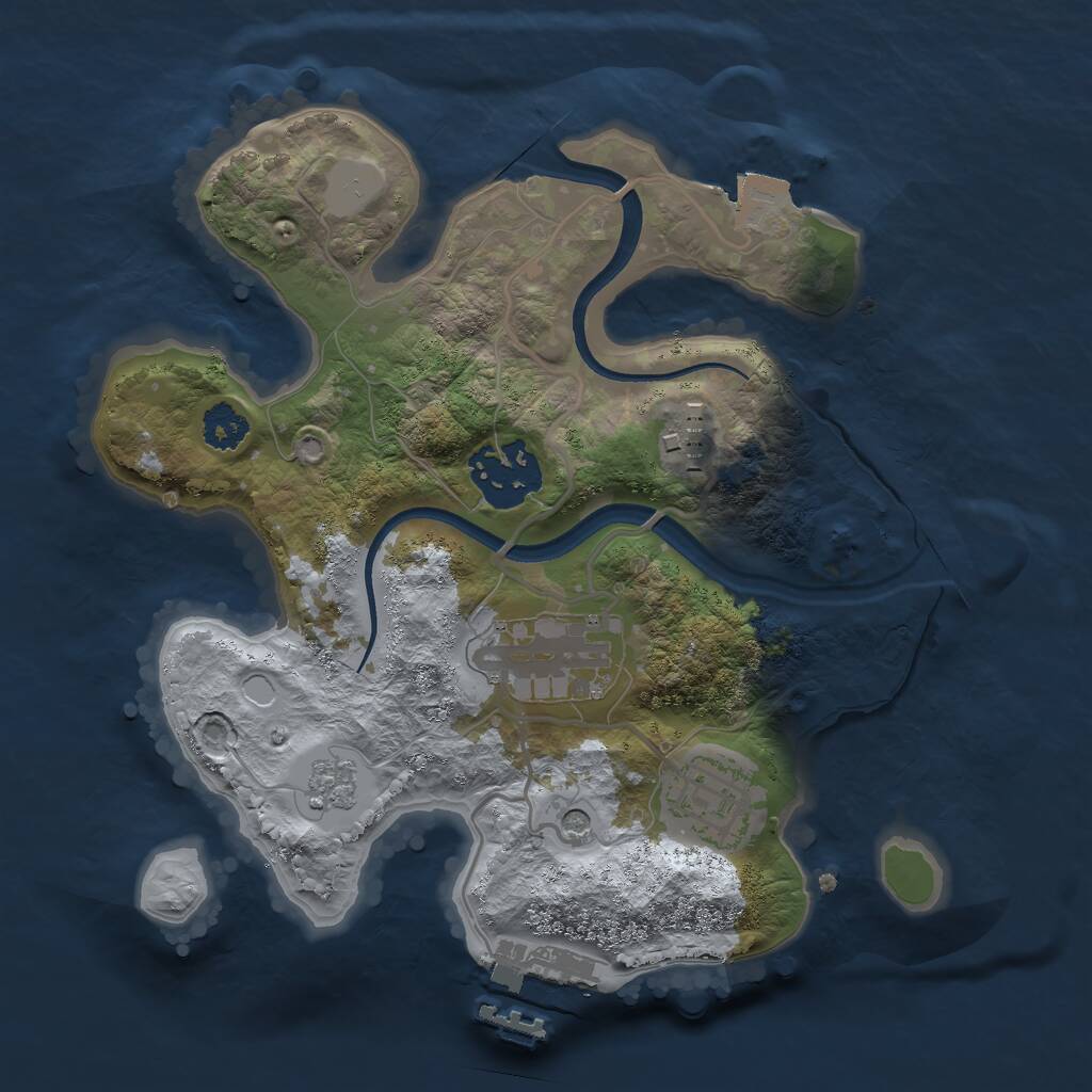 Rust Map: Procedural Map, Size: 2400, Seed: 776944729, 8 Monuments