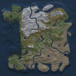 Thumbnail Rust Map: Procedural Map, Size: 4500, Seed: 1051790665, 17 Monuments