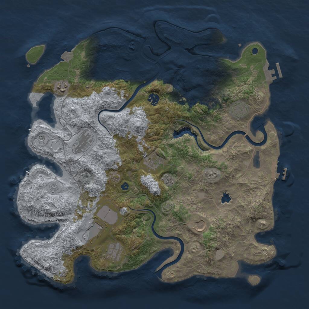 Rust Map: Procedural Map, Size: 4000, Seed: 648349444, 15 Monuments