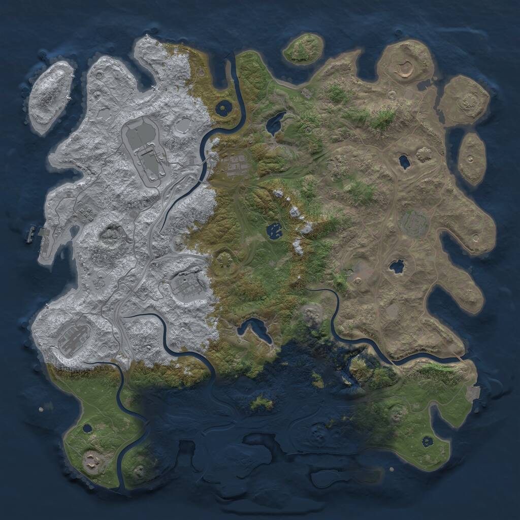 Rust Map: Procedural Map, Size: 4800, Seed: 1113940068, 17 Monuments