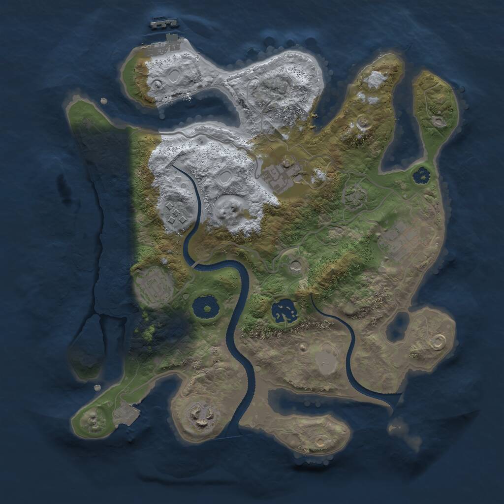 Rust Map: Procedural Map, Size: 3000, Seed: 8326175, 10 Monuments