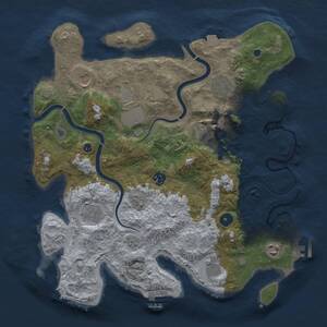 Thumbnail Rust Map: Procedural Map, Size: 3800, Seed: 1052557287, 15 Monuments