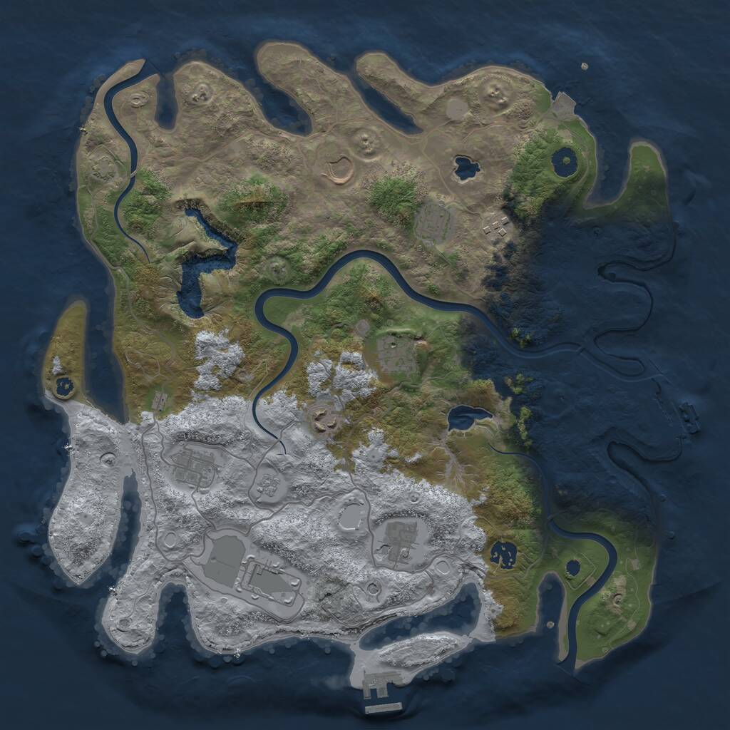 Rust Map: Procedural Map, Size: 4000, Seed: 1737049957, 15 Monuments