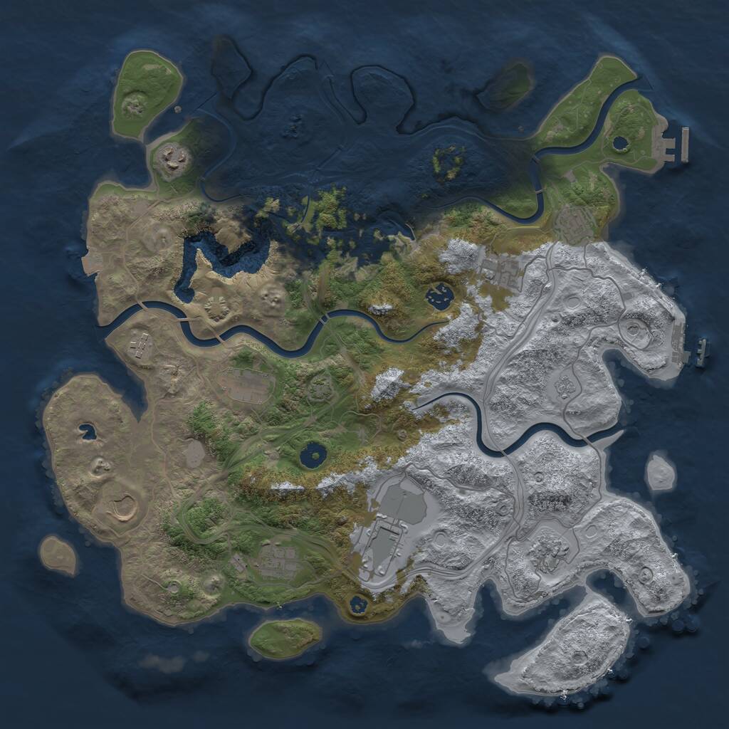 Rust Map: Procedural Map, Size: 4250, Seed: 915763468, 16 Monuments