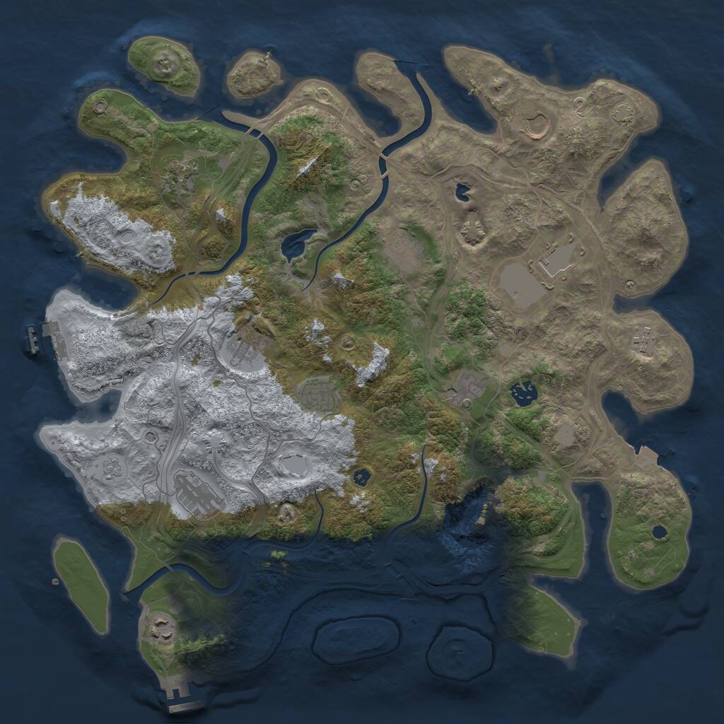 Rust Map: Procedural Map, Size: 4250, Seed: 1583798629, 17 Monuments