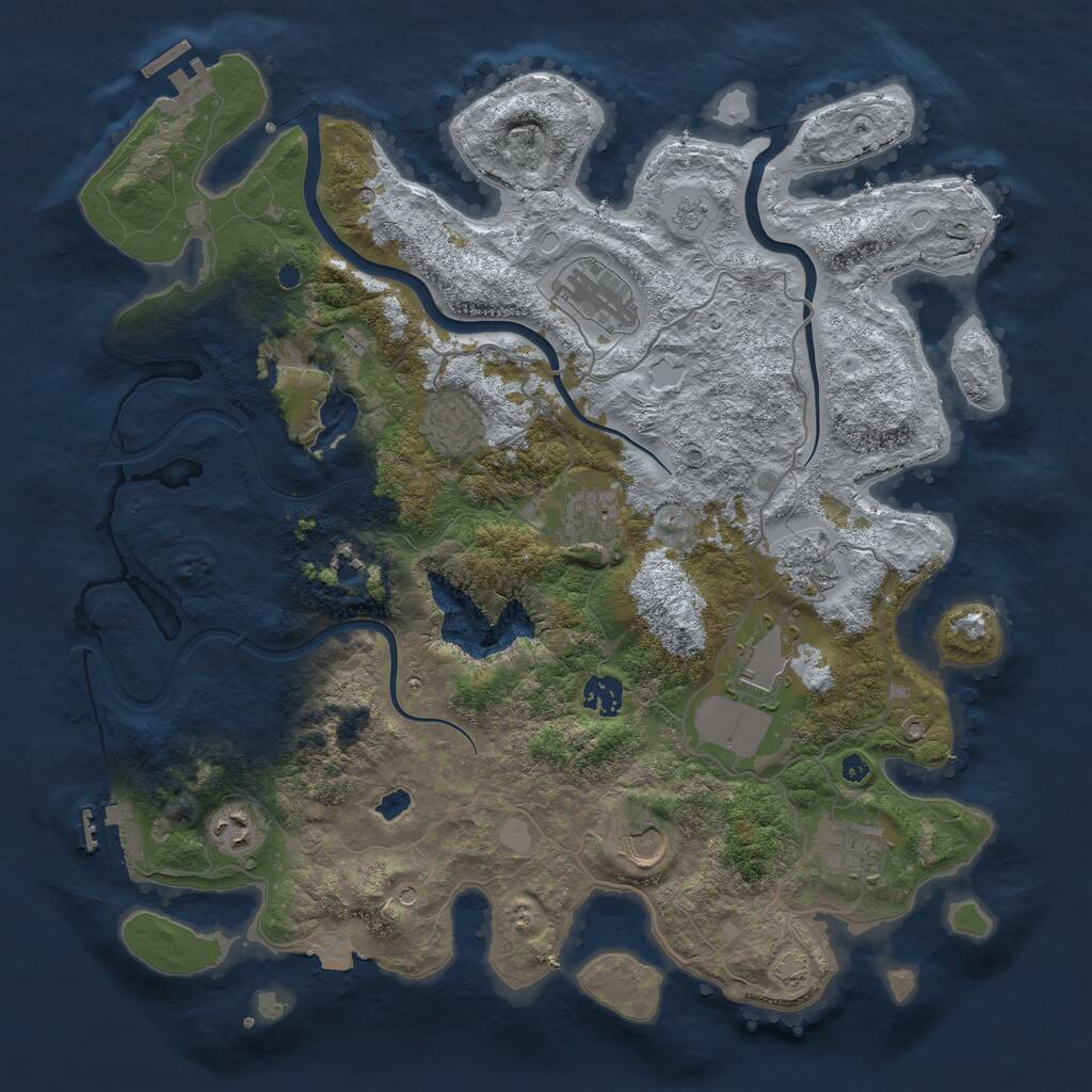 Rust Map: Procedural Map, Size: 4000, Seed: 678959501, 16 Monuments