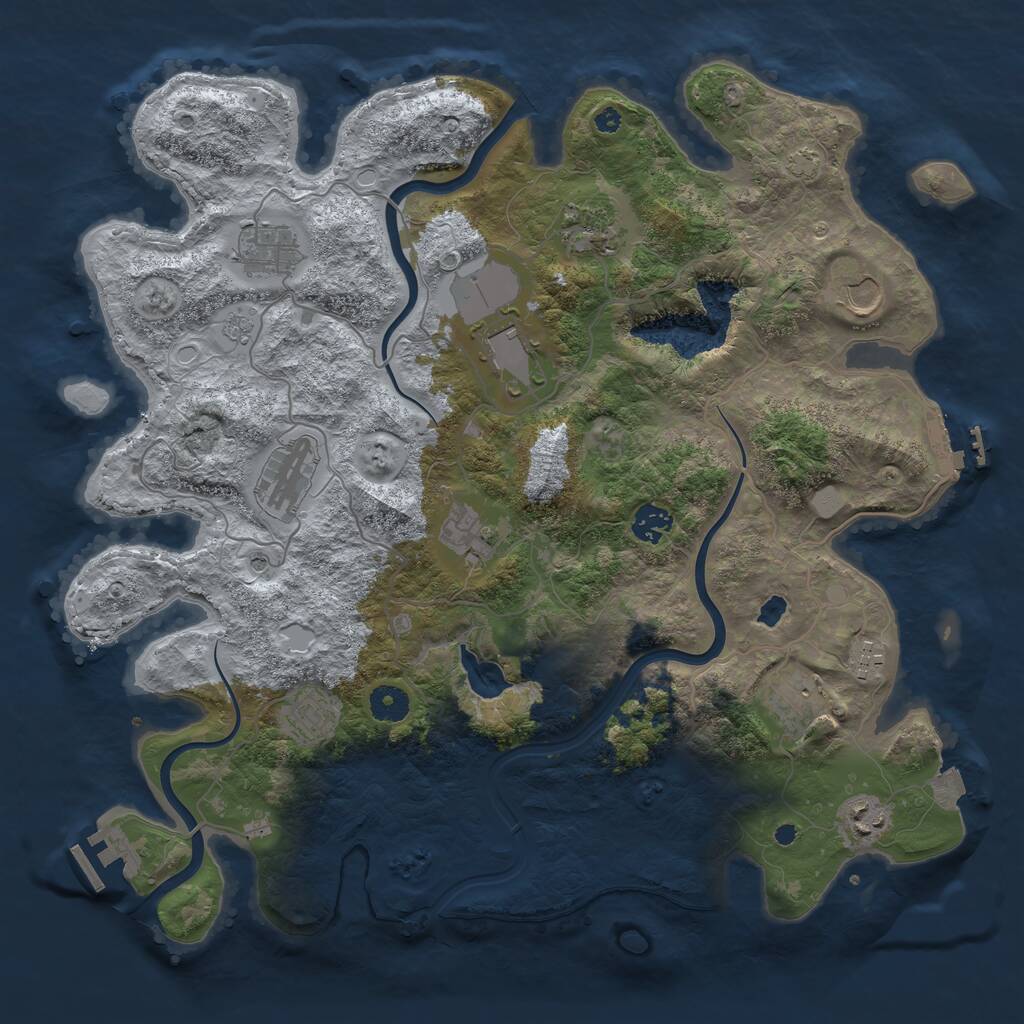 Rust Map: Procedural Map, Size: 4000, Seed: 67704802, 17 Monuments