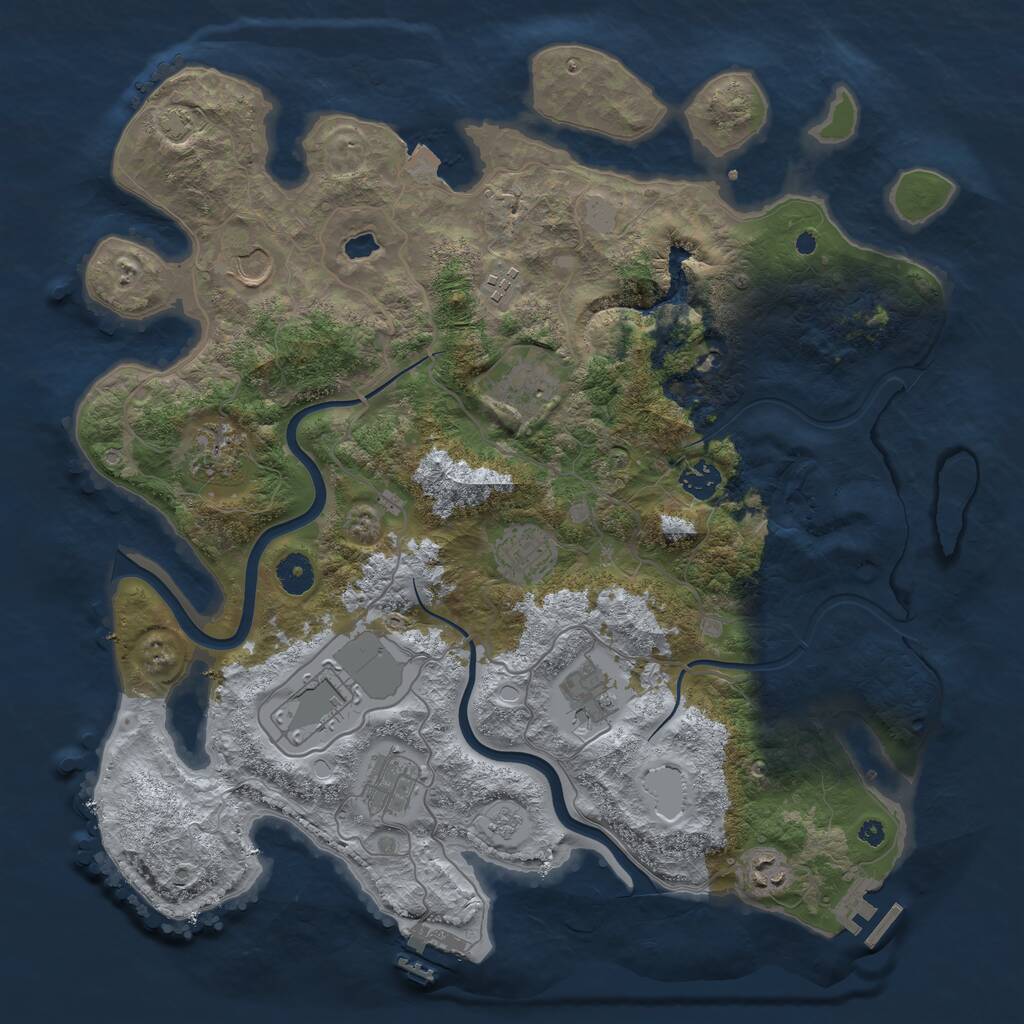 Rust Map: Procedural Map, Size: 4000, Seed: 763871377, 16 Monuments
