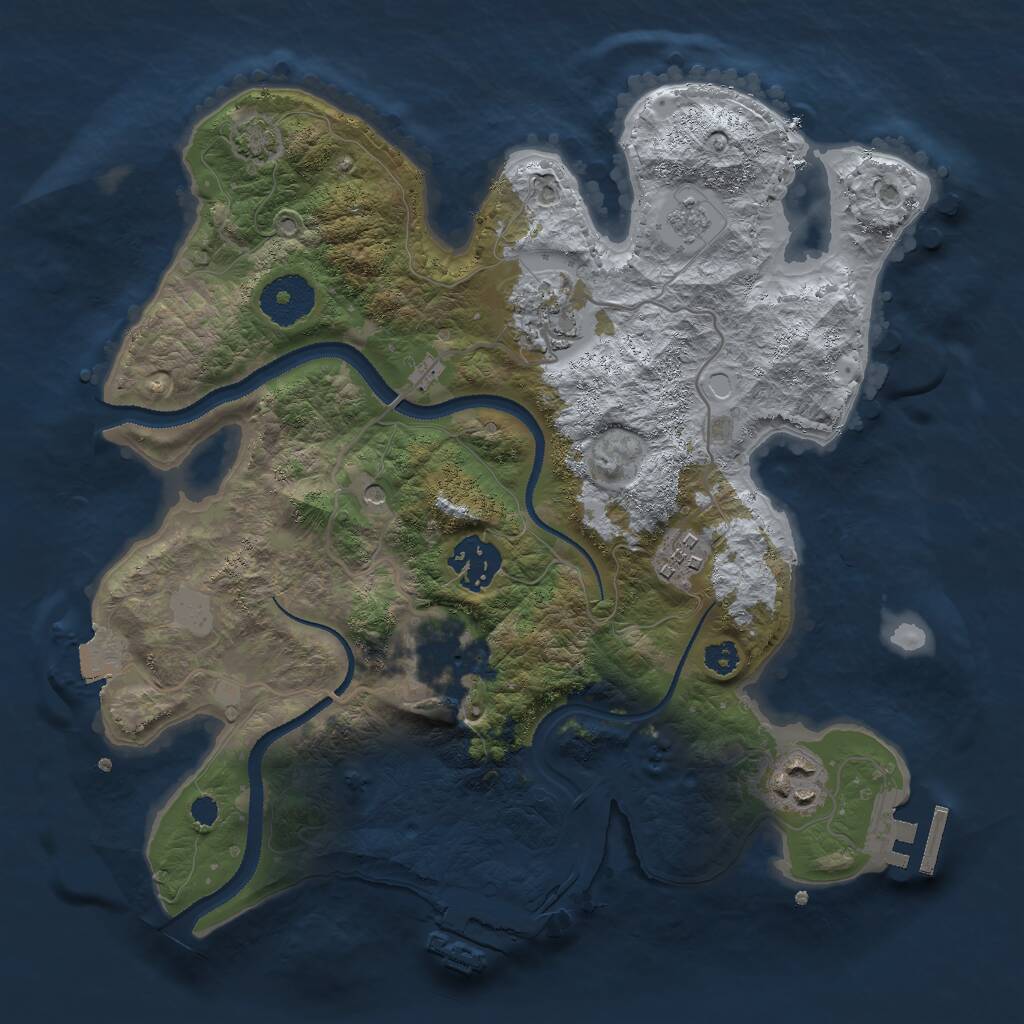 Rust Map: Procedural Map, Size: 3000, Seed: 298174022, 11 Monuments