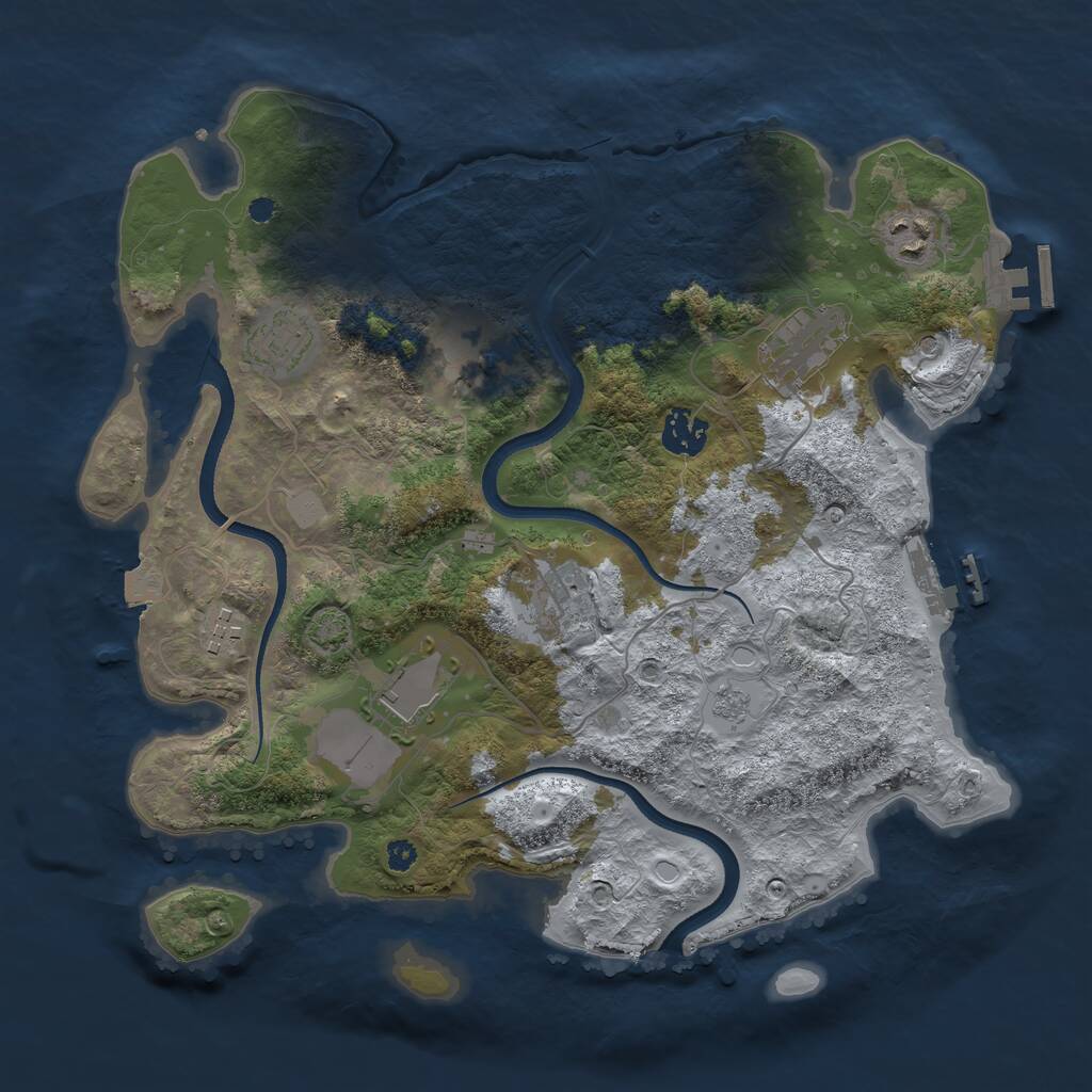 Rust Map: Procedural Map, Size: 3500, Seed: 34549788, 14 Monuments