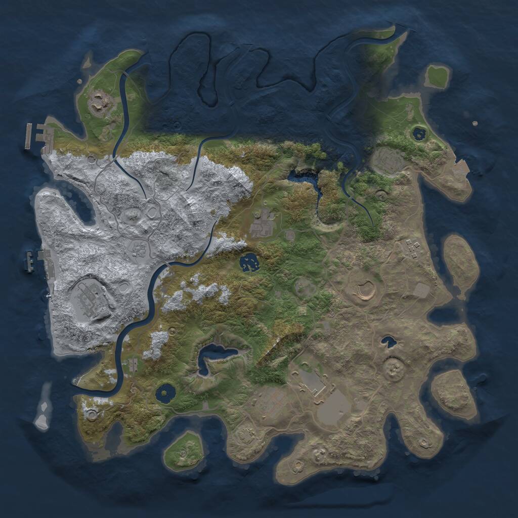 Rust Map: Procedural Map, Size: 4000, Seed: 1493960870, 15 Monuments