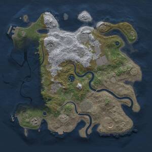 Thumbnail Rust Map: Procedural Map, Size: 3500, Seed: 83721, 14 Monuments
