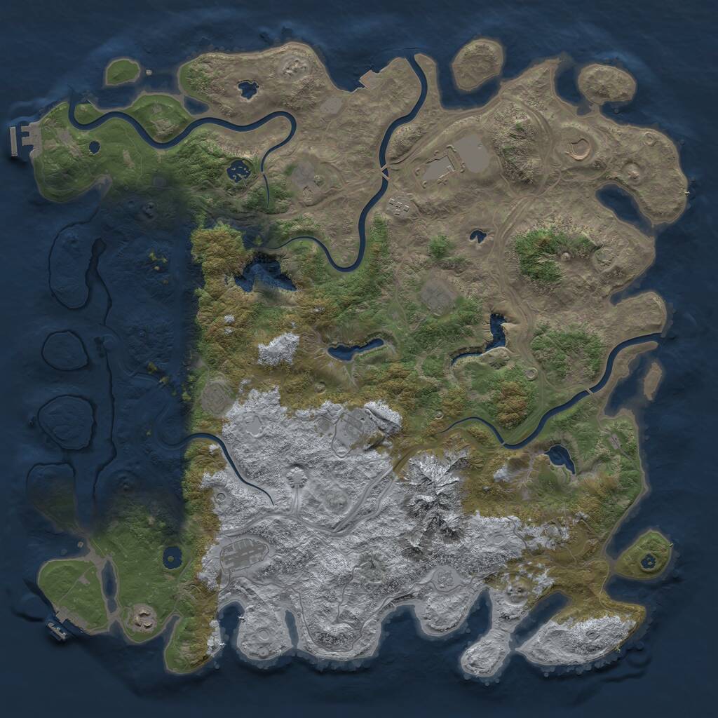 Rust Map: Procedural Map, Size: 5000, Seed: 84928492, 17 Monuments