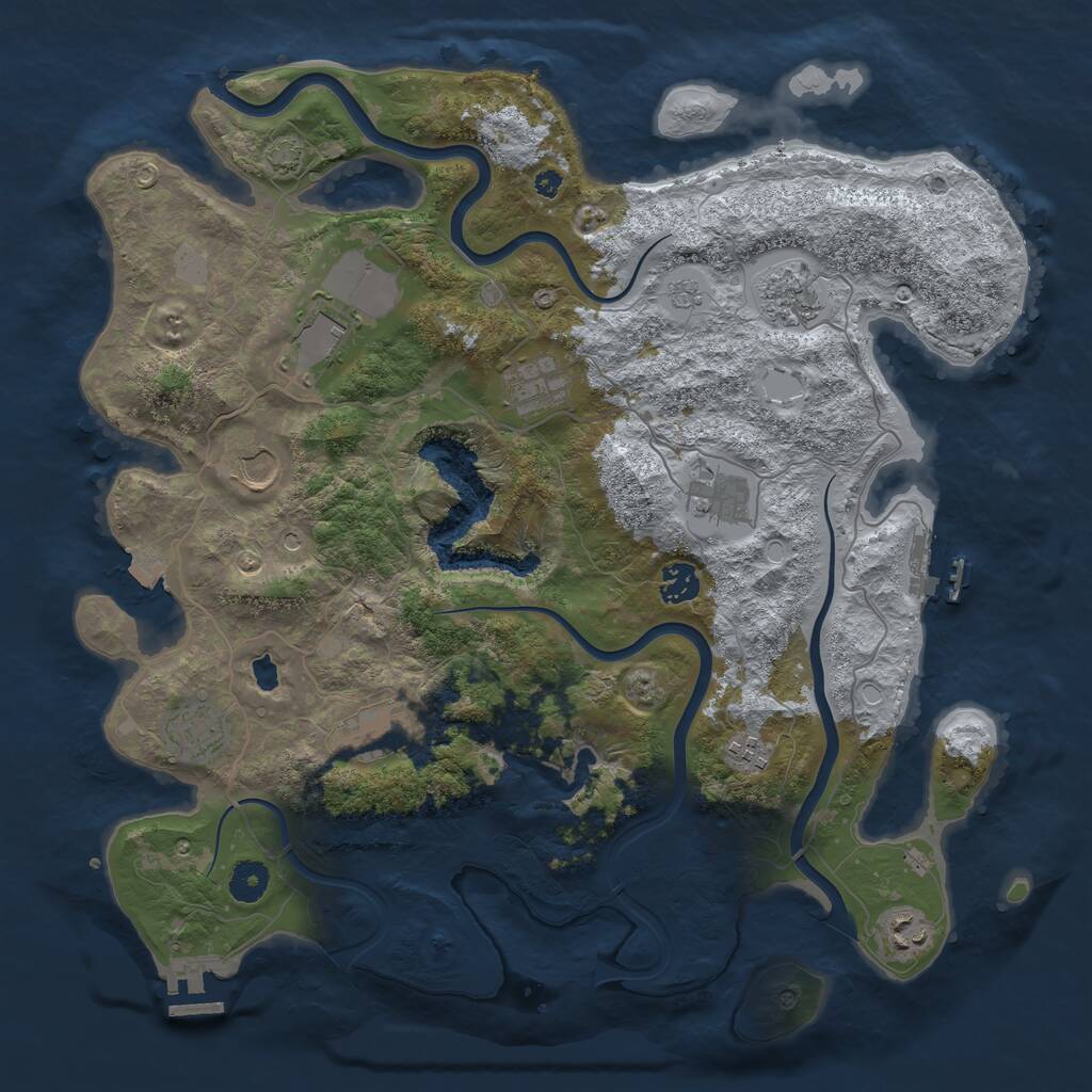 Rust Map: Procedural Map, Size: 4000, Seed: 9644496, 16 Monuments