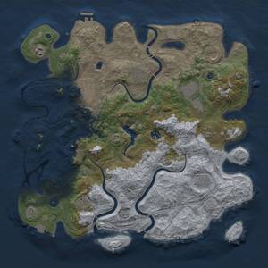 Thumbnail Rust Map: Procedural Map, Size: 4250, Seed: 23952, 16 Monuments