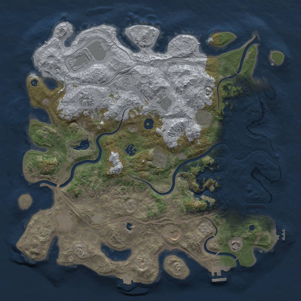 Rust Map: Procedural Map, Size: 4250, Seed: 2023887212, 16 Monuments