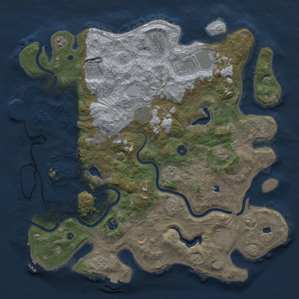 Rust Map: Procedural Map, Size: 4500, Seed: 1832141112, 17 Monuments