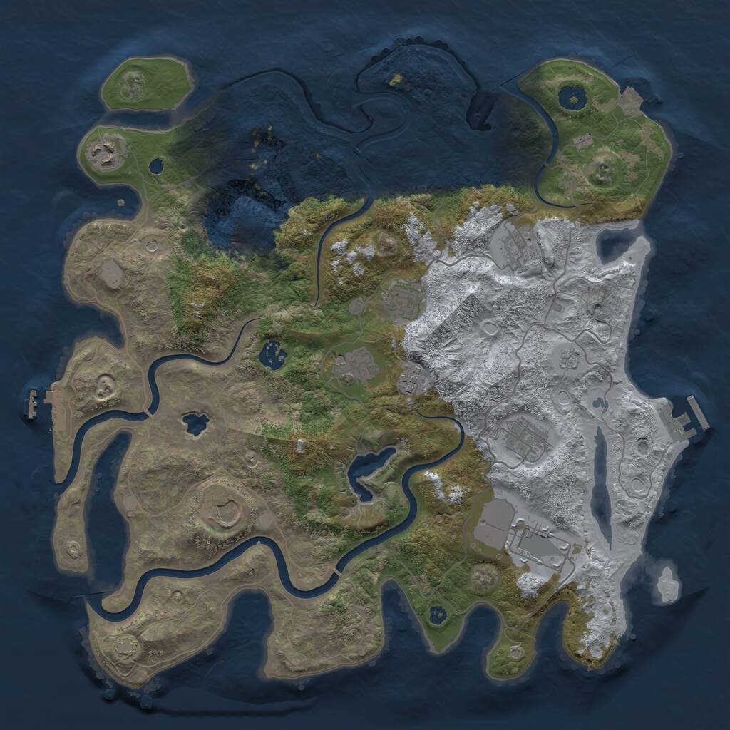 Rust Map: Procedural Map, Size: 4000, Seed: 8232, 15 Monuments