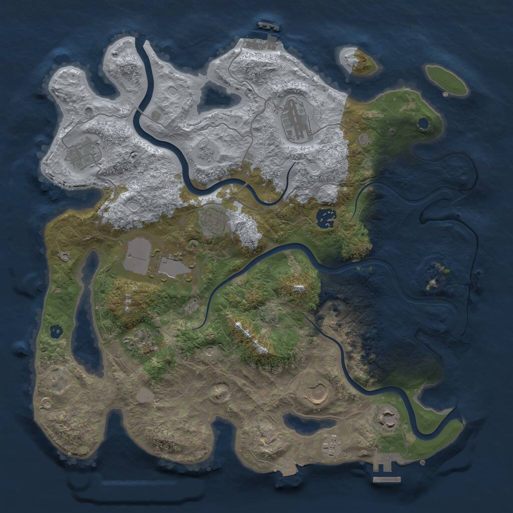 Rust Map: Procedural Map, Size: 3750, Seed: 642830554, 15 Monuments