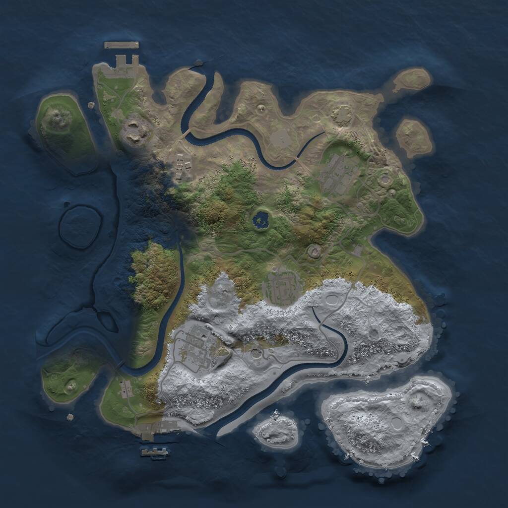 Rust Map: Procedural Map, Size: 3000, Seed: 304035150, 10 Monuments