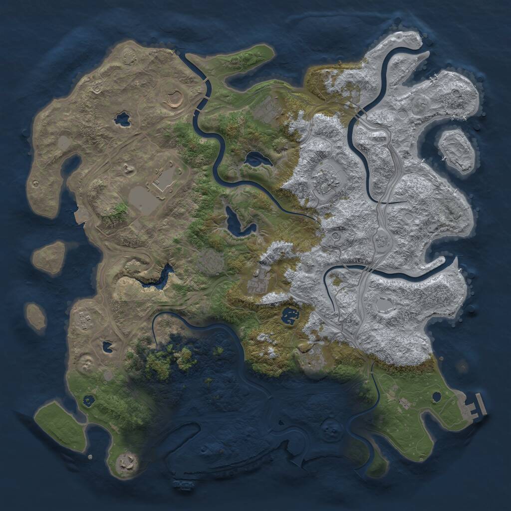 Rust Map: Procedural Map, Size: 4500, Seed: 298012809, 16 Monuments