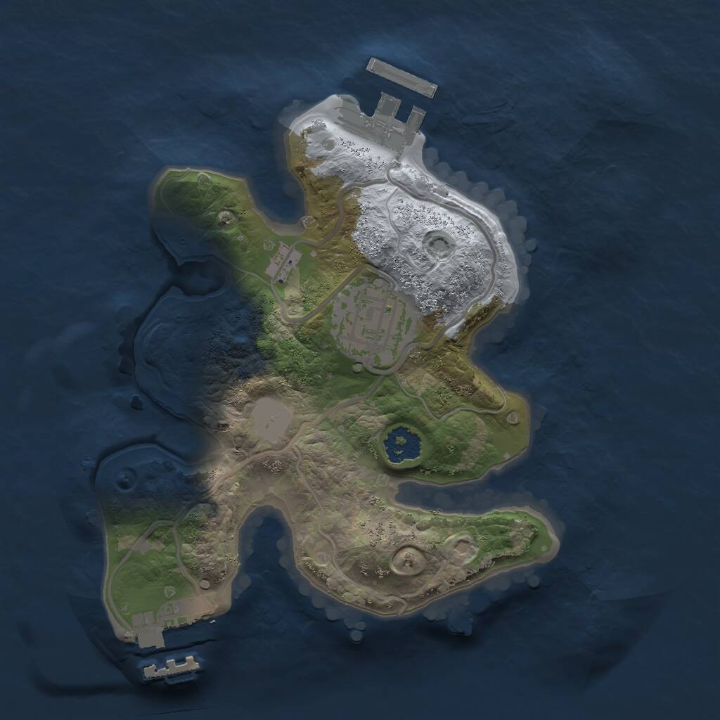 Rust Map: Procedural Map, Size: 2000, Seed: 1528658168, 4 Monuments