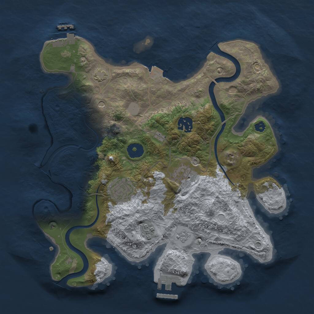 Rust Map: Procedural Map, Size: 3000, Seed: 403264604, 10 Monuments