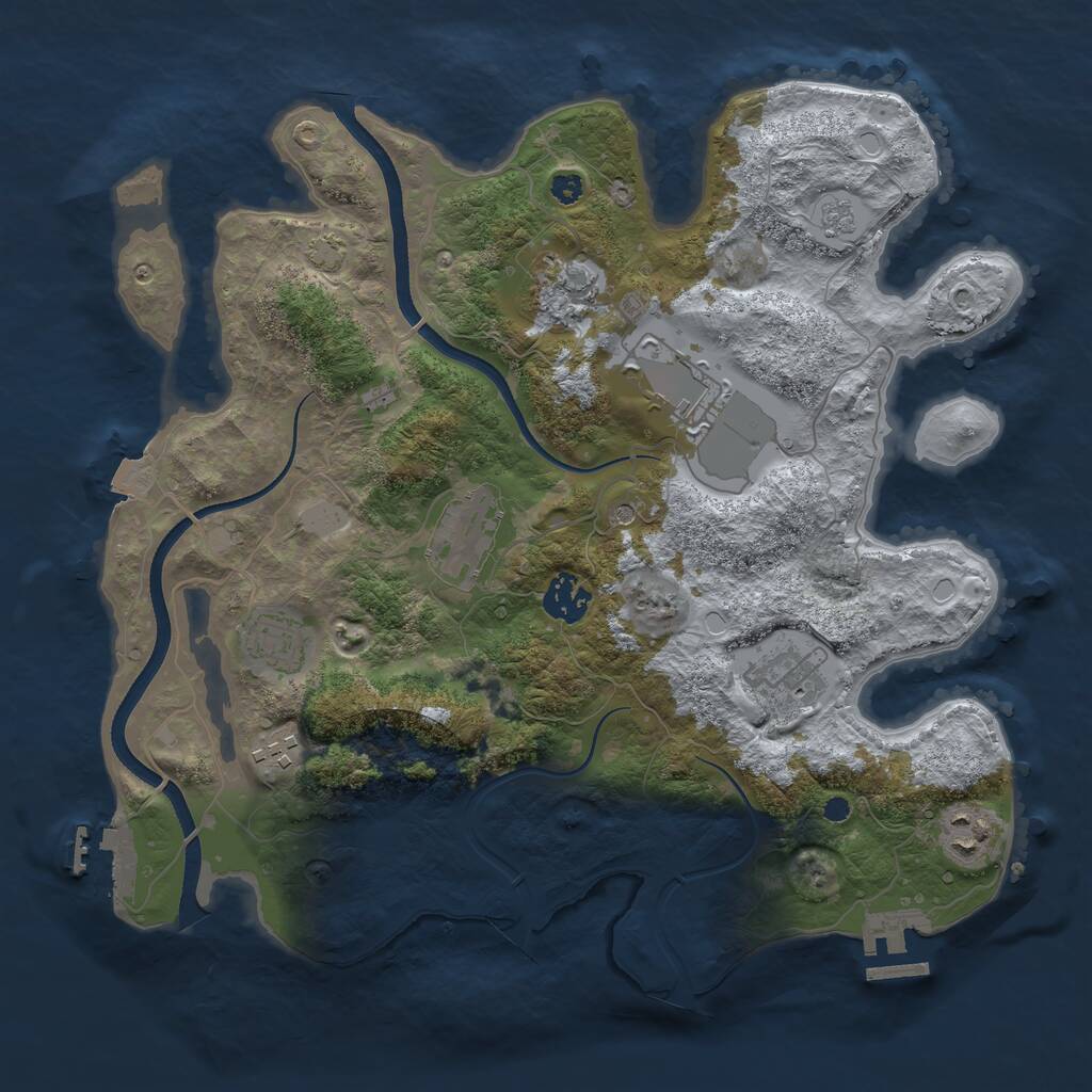 Rust Map: Procedural Map, Size: 3500, Seed: 405473613, 14 Monuments