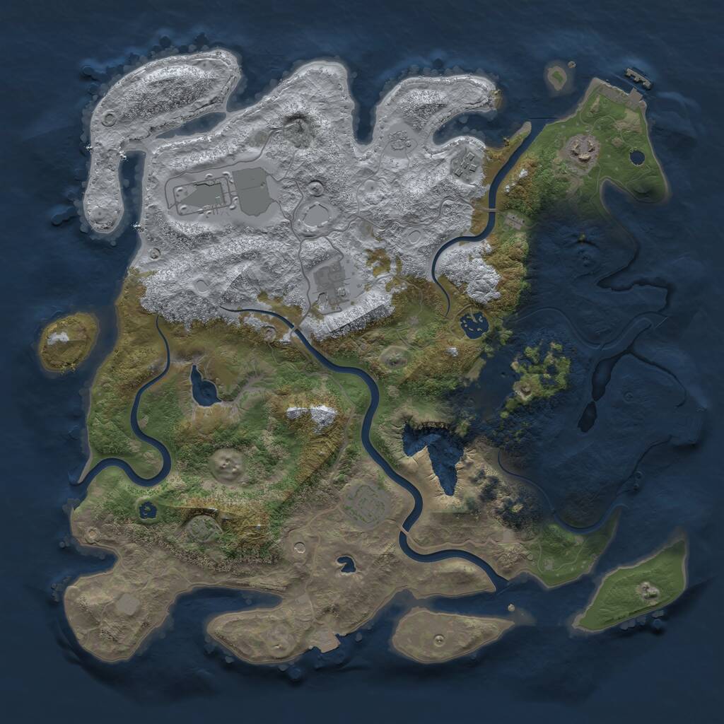 Rust Map: Procedural Map, Size: 4050, Seed: 939481331, 13 Monuments