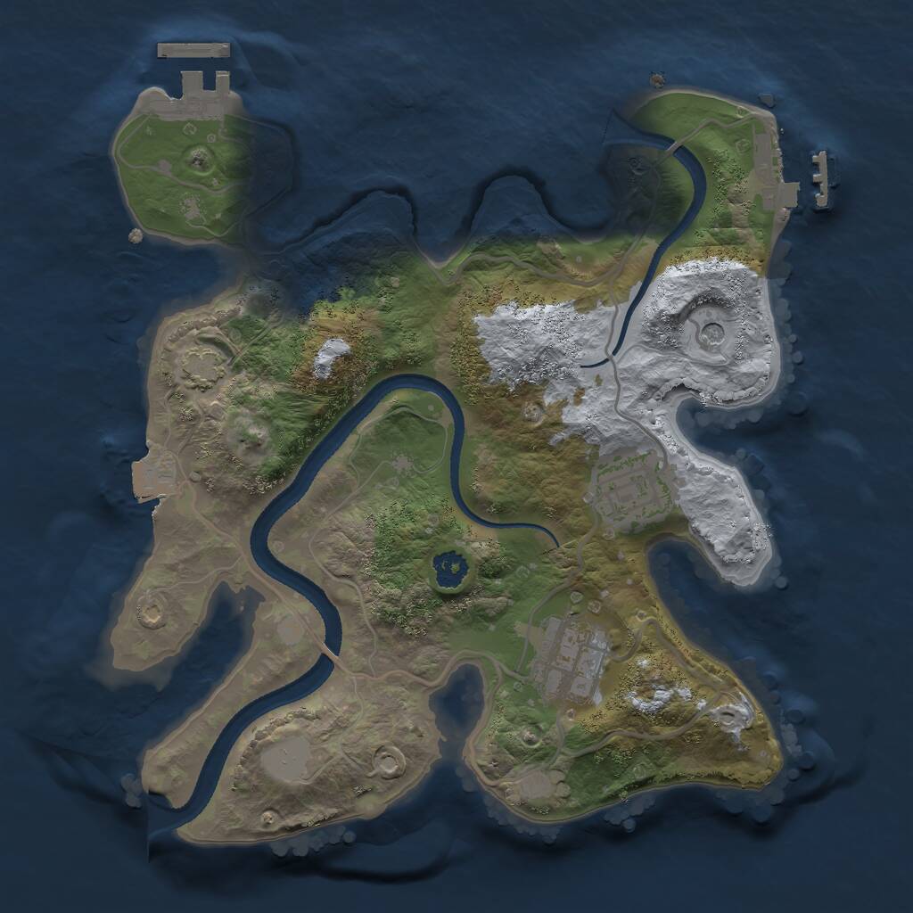 Rust Map: Procedural Map, Size: 2550, Seed: 100000, 7 Monuments