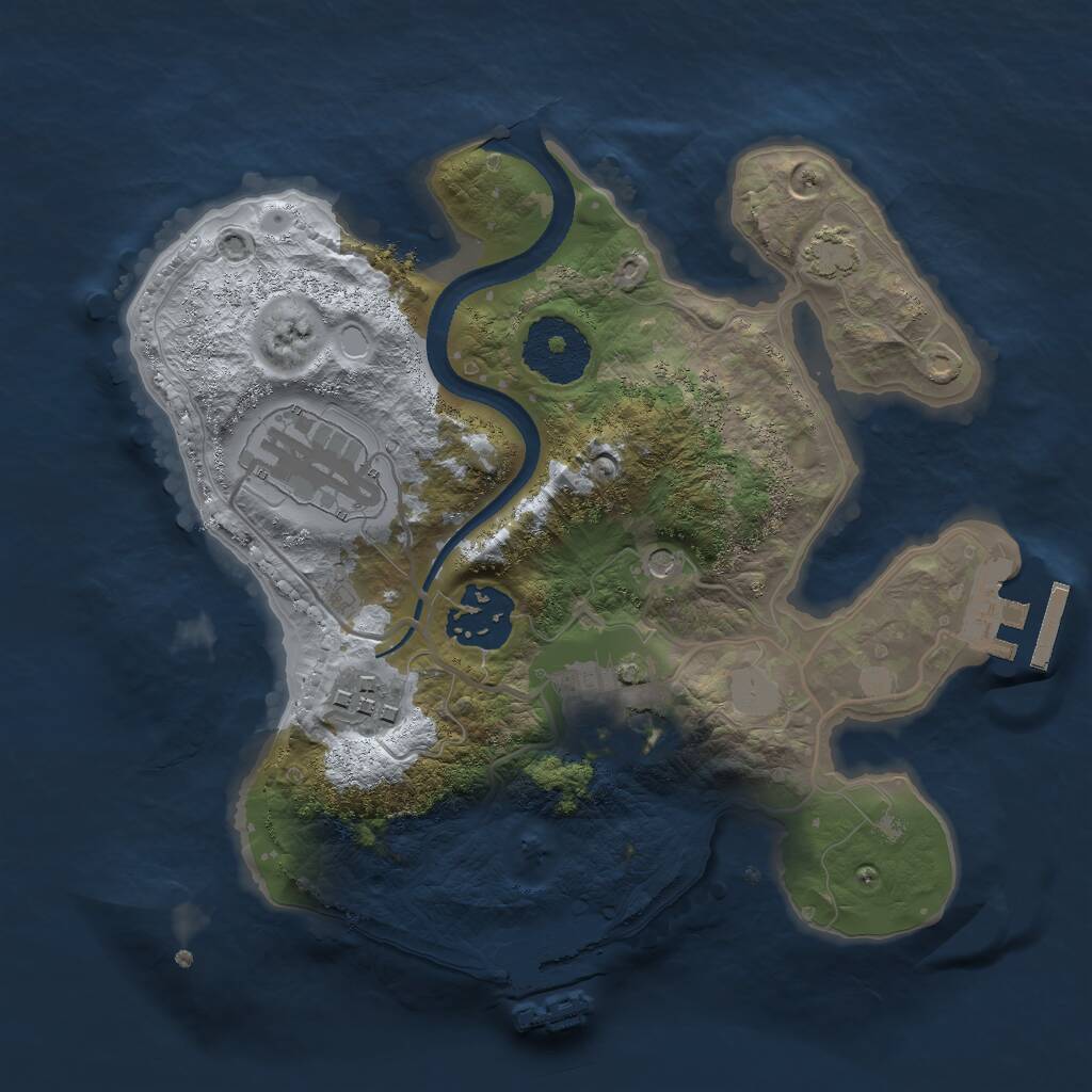 Rust Map: Procedural Map, Size: 2500, Seed: 1113940068, 9 Monuments