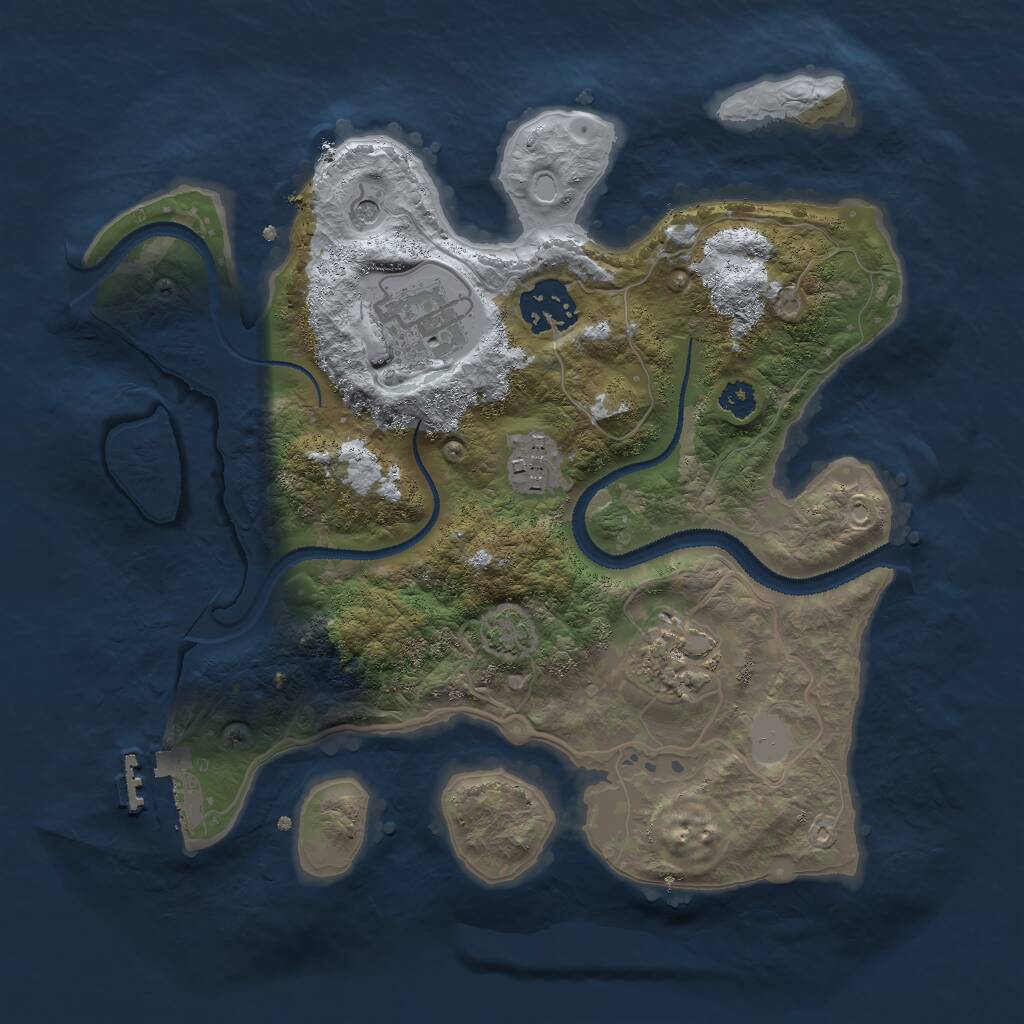 Rust Map: Procedural Map, Size: 2800, Seed: 1836221870, 8 Monuments