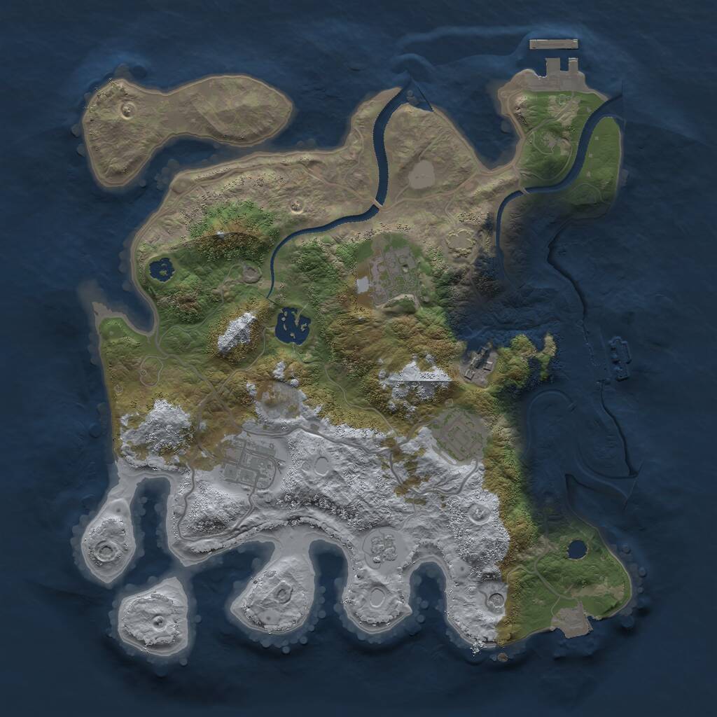 Rust Map: Procedural Map, Size: 3000, Seed: 67324, 11 Monuments