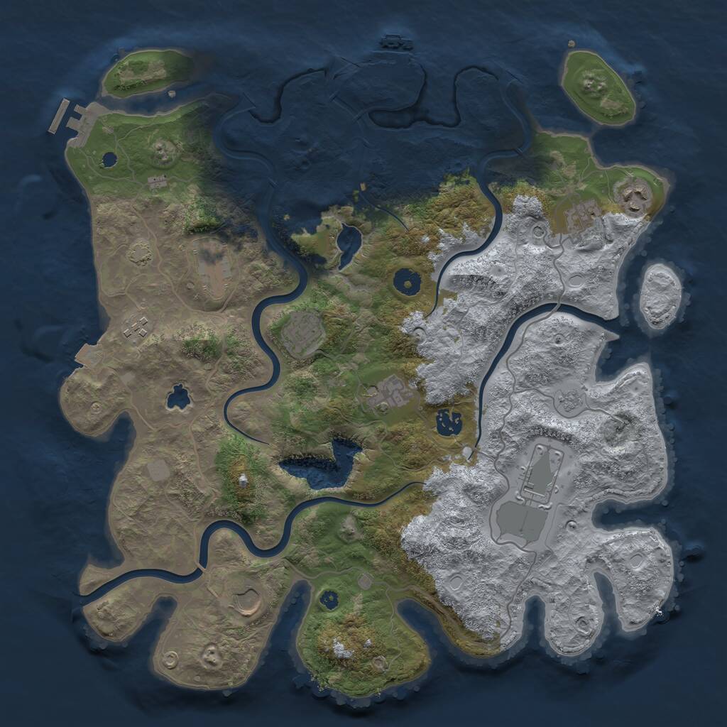 Rust Map: Procedural Map, Size: 4000, Seed: 1181827581, 15 Monuments