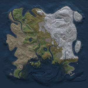 Thumbnail Rust Map: Procedural Map, Size: 3500, Seed: 615281184, 13 Monuments