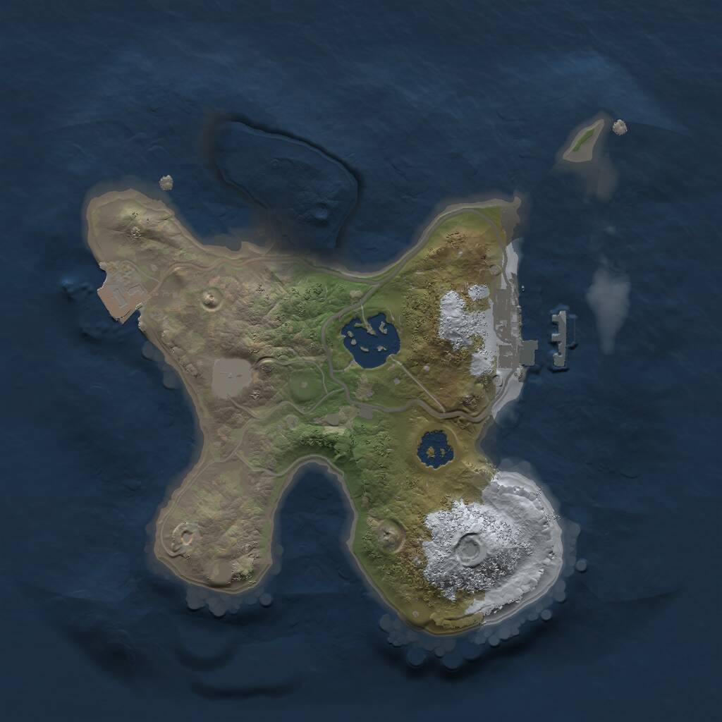 Rust Map: Procedural Map, Size: 2000, Seed: 197988727, 3 Monuments
