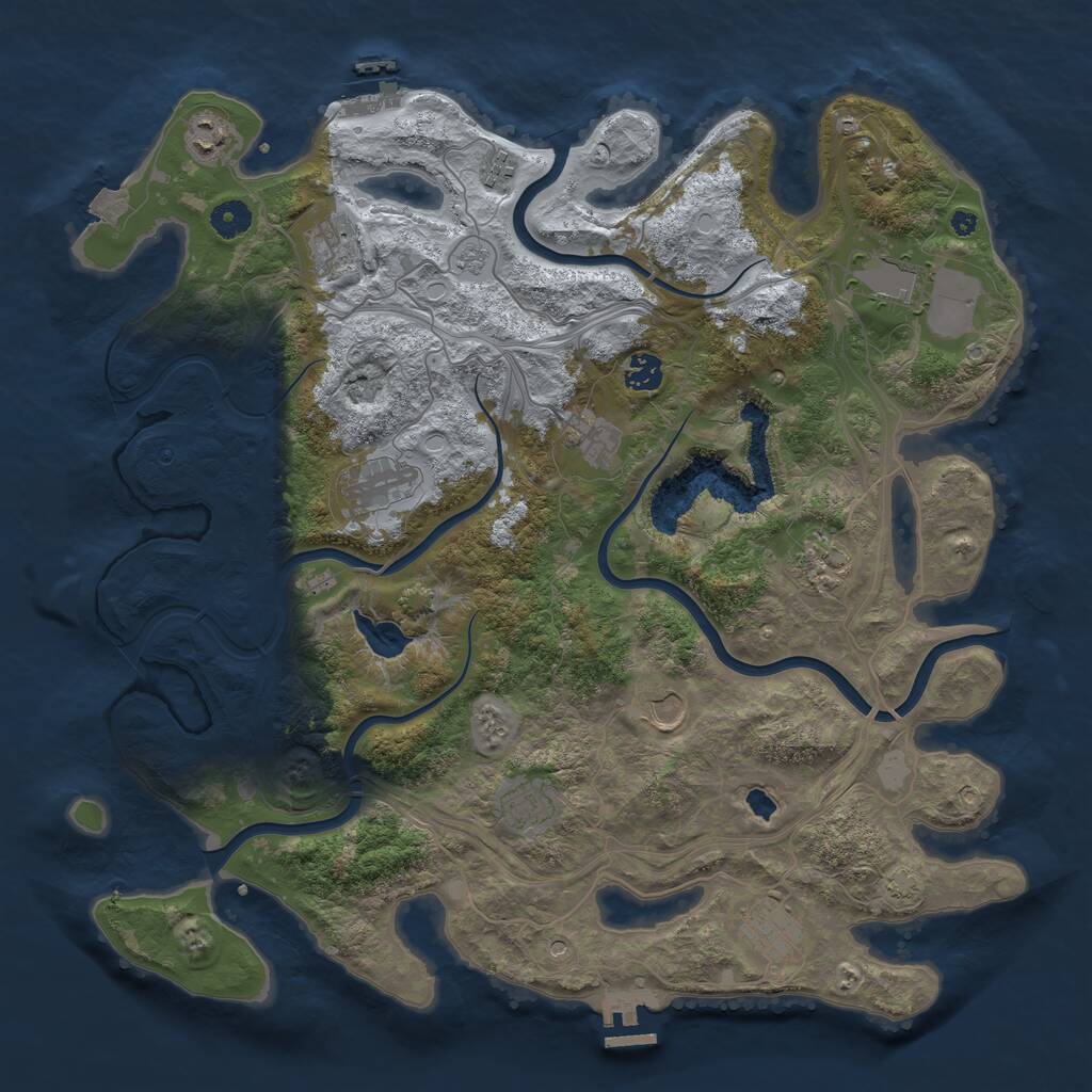 Rust Map: Procedural Map, Size: 4250, Seed: 2033000628, 17 Monuments