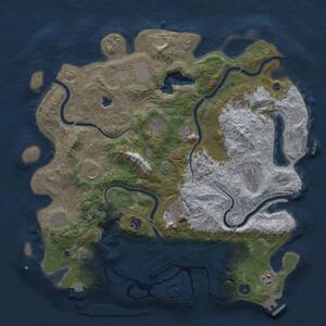 Thumbnail Rust Map: Procedural Map, Size: 4300, Seed: 489776042, 16 Monuments