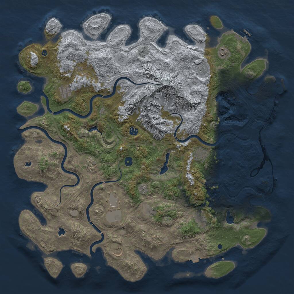 Rust Map: Procedural Map, Size: 5000, Seed: 108253578, 17 Monuments