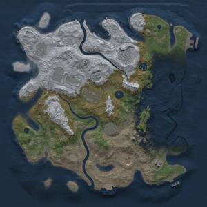 Thumbnail Rust Map: Procedural Map, Size: 3750, Seed: 708650667, 15 Monuments