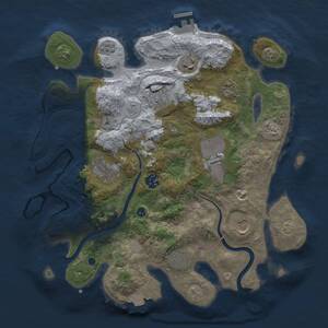 Thumbnail Rust Map: Procedural Map, Size: 3500, Seed: 1969408055, 14 Monuments
