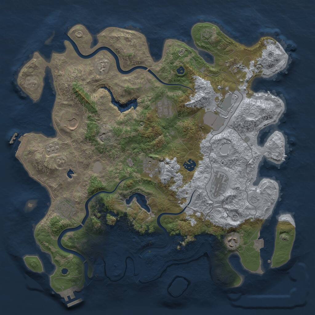 Rust Map: Procedural Map, Size: 4000, Seed: 622230746, 16 Monuments