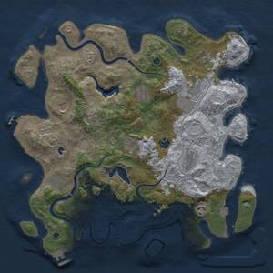 Thumbnail Rust Map: Procedural Map, Size: 4000, Seed: 622230746, 16 Monuments