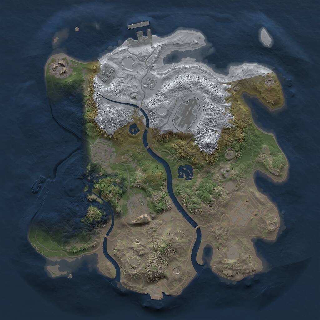 Rust Map: Procedural Map, Size: 3000, Seed: 19971122, 13 Monuments