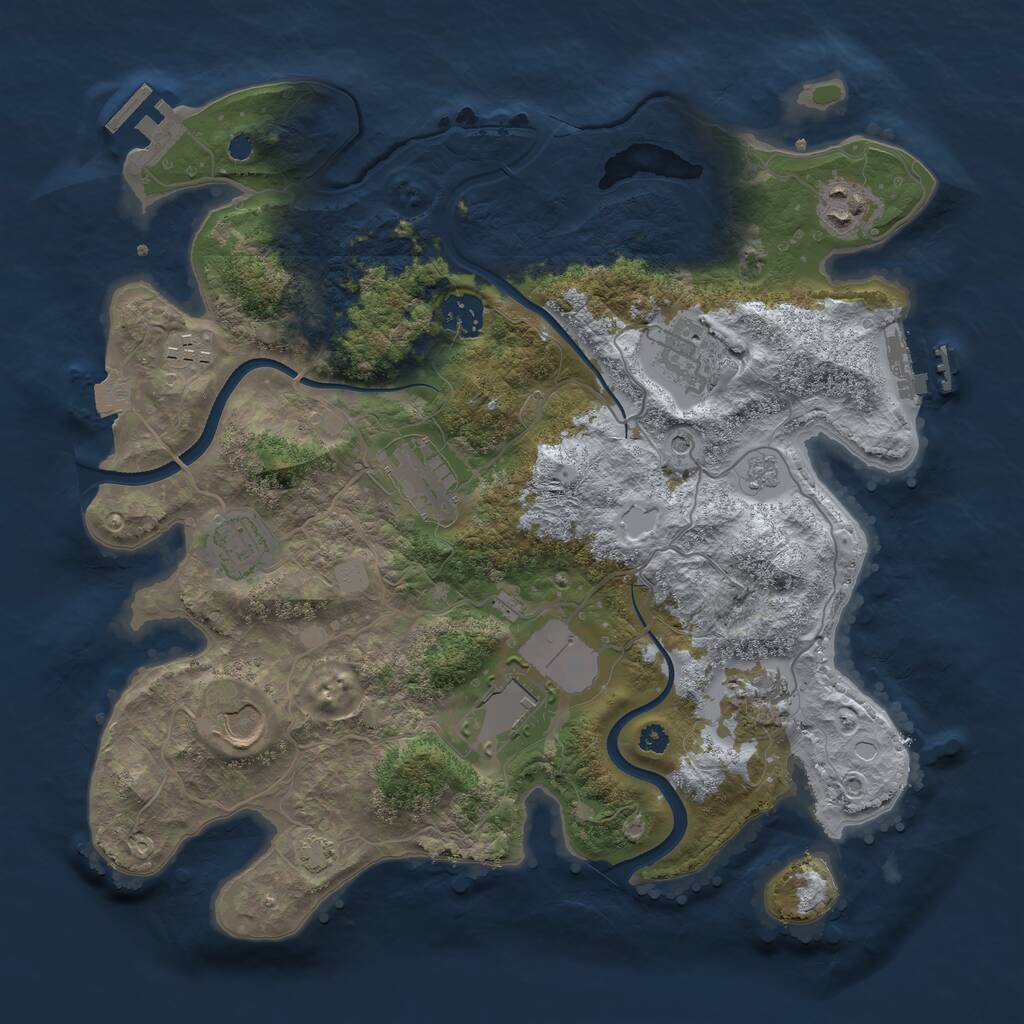 Rust Map: Procedural Map, Size: 3500, Seed: 203272243, 15 Monuments