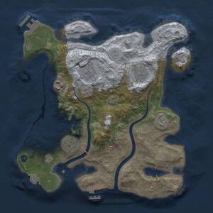 Thumbnail Rust Map: Procedural Map, Size: 3000, Seed: 27457757, 11 Monuments